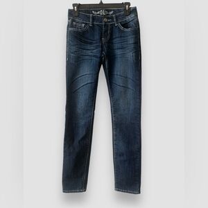 NV Jeans Women's Juniors Size 5 Blue Skinny Dark Wash Cotton Blend Stretch Jeans